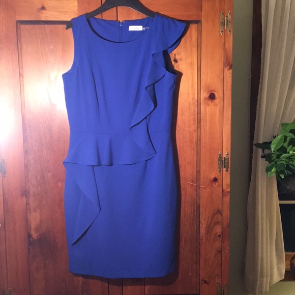 bright blue party dress